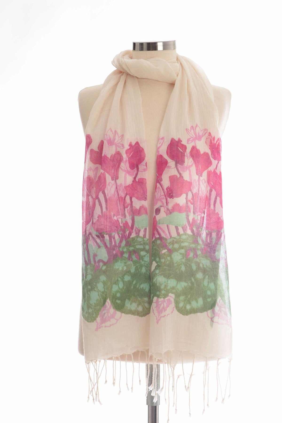 siklamen desenli fular