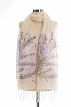 lavanta desenli pamuk fular