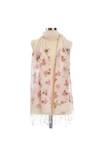 Elma Çiçeği Desenli Pamuk Fular 50x200 cm | %100 Pamuk Kadın Fular