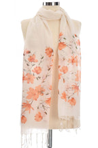 pamuk fular ekru kayısı