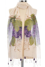 üzüm desenli pamuk fular