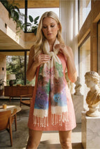 kedi desenli kadın fular