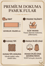 Japon Çiçeği Desenli Pamuk Fular | %100 Pamuk