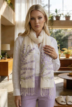 lavanta desenli pamuk fular