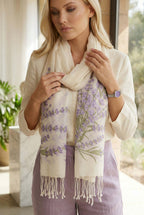 lavanta desenli pamuk fular