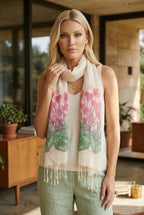 siklamen desenli fular