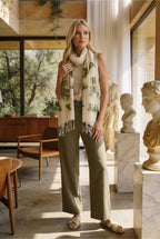 Zeytin Desenli Pamuk Fular 50x200 cm | %100 Pamuk Doğal Şık Kadın Fuları