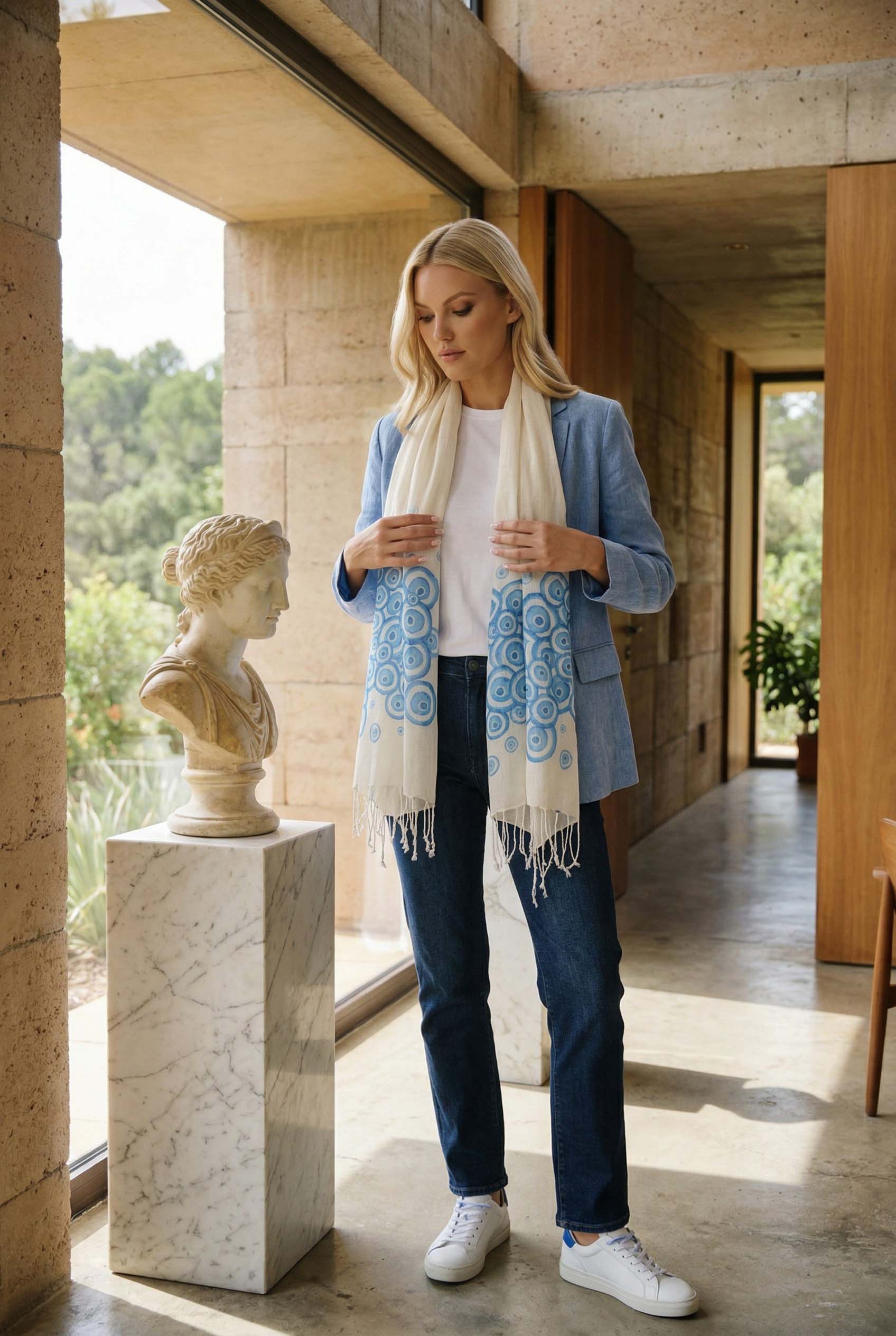 nazar boncuklu fular