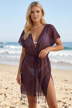 mürdüm pamuk kimono pareo