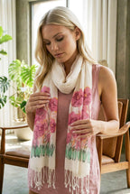 gelincik desenli pamuk fular