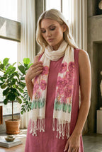 gelincik desenli pamuk fular