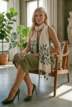 Zeytin Desenli Pamuk Fular 50x200 cm | %100 Pamuk Kadın Fuları